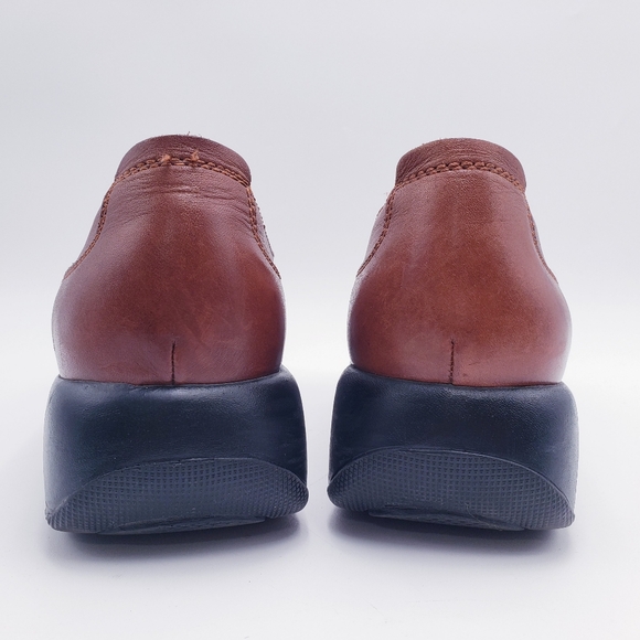 Dansko Acadamia Grunge Punk Lolita Platform Slip-on Loafers Brown Leather 40 - Picture 3 of 11